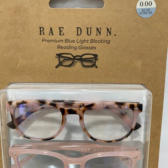 (2) RAE DUNN "READ MORE" BLUE LIGHT BLOCKING Readers Glasses with CASE +0.00 - Picture 2 of 3